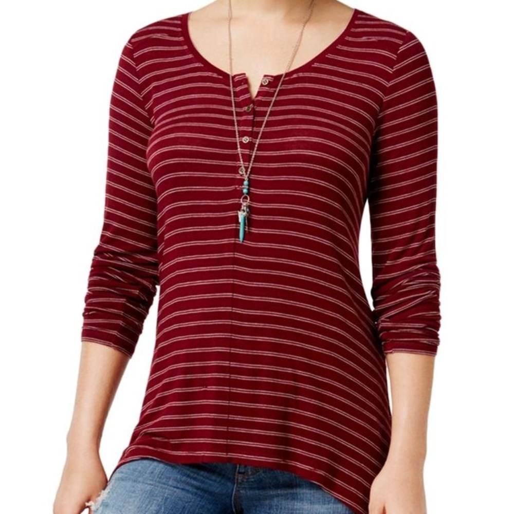 Hippie Rose women M striped Henley shirt